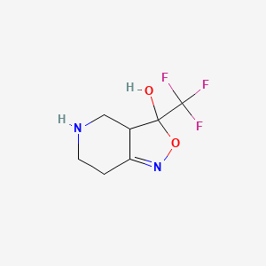 molecular formula C7H9F3N2O2 B13471482 3,4,5,6,6A,7-Hexahydro-7-hydroxy-7-(trifluoromethyl)pyrido-[4,3-C]-isoxazole 