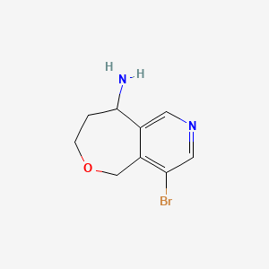 molecular formula C9H11BrN2O B13471498 4-bromo-5H,7H,8H,9H-oxepino[4,3-c]pyridin-9-amine 