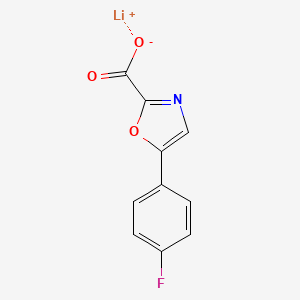 molecular formula C10H5FLiNO3 B13471556 Lithium(1+) 5-(4-fluorophenyl)-1,3-oxazole-2-carboxylate 