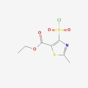 molecular formula C7H8ClNO4S2 B13471593 Ethyl 4-(chlorosulfonyl)-2-methyl-1,3-thiazole-5-carboxylate CAS No. 89502-14-7