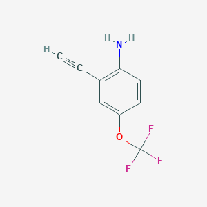 molecular formula C9H6F3NO B13471615 2-Amino-5-(trifluoromethoxy)phenylacetylene CAS No. 1263094-02-5