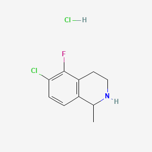 molecular formula C10H12Cl2FN B13471628 6-Chloro-5-fluoro-1-methyl-1,2,3,4-tetrahydroisoquinolinehydrochloride 