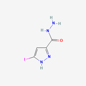 molecular formula C4H5IN4O B13471655 5-Iodo-1H-pyrazole-3-carbohydrazide 