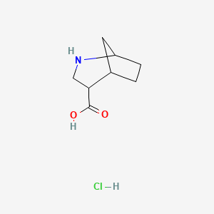 molecular formula C8H14ClNO2 B13471692 2-Azabicyclo[3.2.1]octane-4-carboxylic acid hydrochloride 