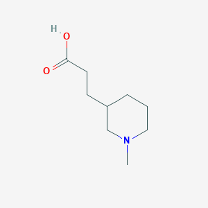 molecular formula C9H17NO2 B13471698 3-(1-Methylpiperidin-3-yl)propanoic acid 