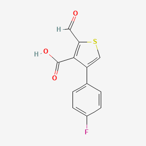molecular formula C12H7FO3S B13471703 4-(4-Fluorophenyl)-2-formylthiophene-3-carboxylic acid 