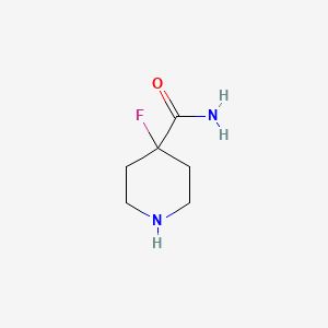 molecular formula C6H11FN2O B13471732 4-Fluoro-4-piperidinecarboxamide 