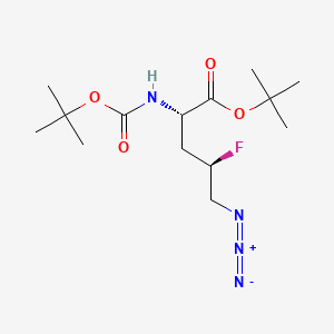 molecular formula C14H25FN4O4 B13471749 tert-butyl (2S,4R)-5-azido-2-{[(tert-butoxy)carbonyl]amino}-4-fluoropentanoate 