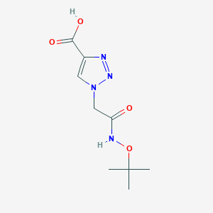 molecular formula C9H14N4O4 B13471763 1-{[(tert-butoxy)carbamoyl]methyl}-1H-1,2,3-triazole-4-carboxylic acid 