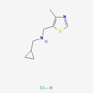 molecular formula C9H15ClN2S B13471775 (Cyclopropylmethyl)[(4-methyl-1,3-thiazol-5-yl)methyl]amine hydrochloride 