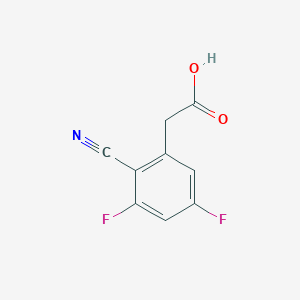 molecular formula C9H5F2NO2 B13471778 2-(2-Cyano-3,5-difluorophenyl)acetic acid CAS No. 1807144-03-1