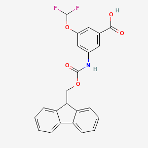 molecular formula C23H17F2NO5 B13471783 3-(difluoromethoxy)-5-({[(9H-fluoren-9-yl)methoxy]carbonyl}amino)benzoic acid 