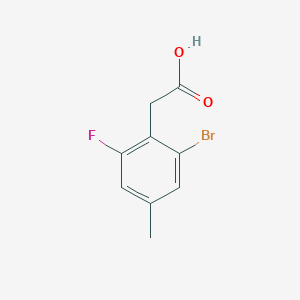 molecular formula C9H8BrFO2 B13471799 2-(2-Bromo-6-fluoro-4-methylphenyl)acetic acid CAS No. 1377934-85-4