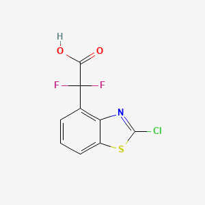 molecular formula C9H4ClF2NO2S B13471801 2-(2-Chloro-1,3-benzothiazol-4-yl)-2,2-difluoroacetic acid 