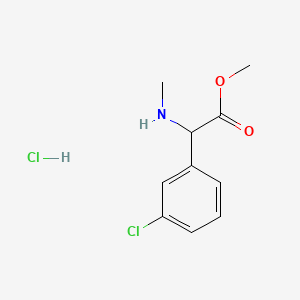 molecular formula C10H13Cl2NO2 B13471825 Methyl2-(3-chlorophenyl)-2-(methylamino)acetatehydrochloride 