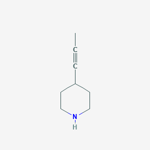 molecular formula C8H13N B13471843 4-(Prop-1-yn-1-yl)piperidine 