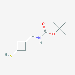 molecular formula C10H19NO2S B13471848 tert-butyl N-{[(1r,3r)-3-sulfanylcyclobutyl]methyl}carbamate 