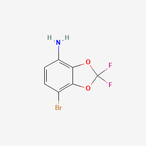 molecular formula C7H4BrF2NO2 B13471889 7-Bromo-2,2-difluoro-1,3-dioxaindan-4-amine 