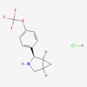 molecular formula C12H13ClF3NO B13471902 rac-(1R,2S,5S)-2-[4-(trifluoromethoxy)phenyl]-3-azabicyclo[3.1.0]hexane hydrochloride 