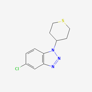 molecular formula C11H12ClN3S B13471948 5-chloro-1-(thian-4-yl)-1H-1,2,3-benzotriazole 