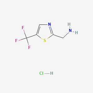 molecular formula C5H6ClF3N2S B13472054 1-[5-(Trifluoromethyl)-1,3-thiazol-2-yl]methanamine hydrochloride 
