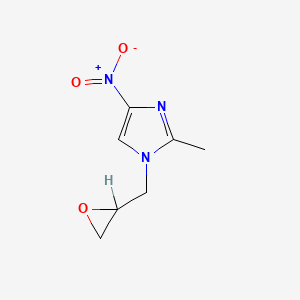 molecular formula C7H9N3O3 B1347206 1H-Imidazole, 2-methyl-4-nitro-1-(oxiranylmethyl)- CAS No. 16773-51-6