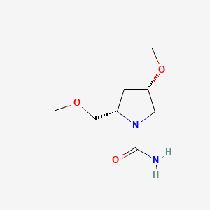 molecular formula C8H16N2O3 B13472066 (2S,4S)-4-methoxy-2-(methoxymethyl)pyrrolidine-1-carboxamide 