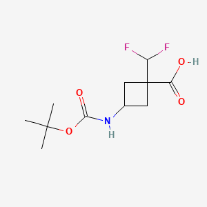 molecular formula C11H17F2NO4 B13472089 Rac-(1s,3s)-3-{[(tert-butoxy)carbonyl]amino}-1-(difluoromethyl)cyclobutane-1-carboxylic acid 