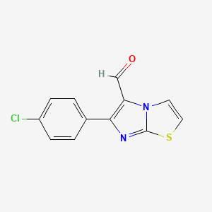 molecular formula C12H7ClN2OS B1347209 6-(4-Chlorophenyl)imidazo[2,1-b][1,3]thiazole-5-carbaldehyde CAS No. 82588-41-8