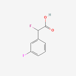 molecular formula C8H6FIO2 B13472199 2-Fluoro-2-(3-iodophenyl)aceticacid 