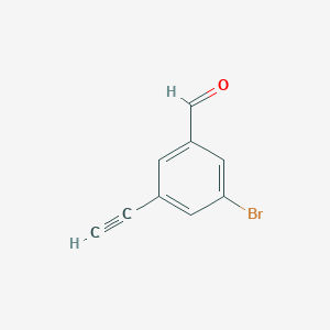 molecular formula C9H5BrO B13472204 3-Bromo-5-ethynylbenzaldehyde 