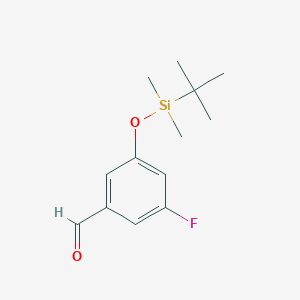 molecular formula C13H19FO2Si B13472226 3-(Tert-butyldimethylsilyloxy)-5-fluorobenzaldehyde 