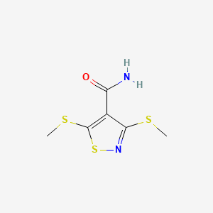 molecular formula C6H8N2OS3 B1347224 3,5-Di(methylthio)isothiazole-4-carboxamide CAS No. 4886-14-0