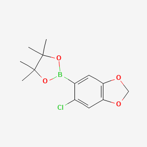 molecular formula C13H16BClO4 B13472245 2-(6-Chlorobenzo[d][1,3]dioxol-5-yl)-4,4,5,5-tetramethyl-1,3,2-dioxaborolane 