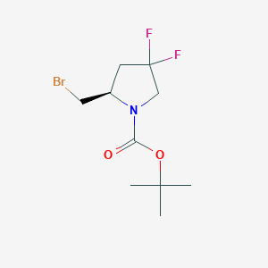molecular formula C10H16BrF2NO2 B13472248 tert-butyl (2R)-2-(bromomethyl)-4,4-difluoropyrrolidine-1-carboxylate 