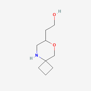 molecular formula C9H17NO2 B13472252 2-{8-Oxa-5-azaspiro[3.5]nonan-7-yl}ethan-1-ol 