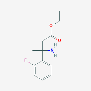 molecular formula C12H16FNO2 B13472269 Ethyl 3-amino-3-(2-fluorophenyl)butanoate 