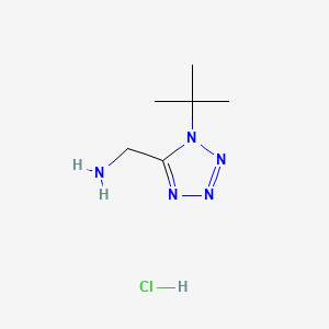 molecular formula C6H14ClN5 B13472329 1-(1-tert-butyl-1H-1,2,3,4-tetrazol-5-yl)methanamine hydrochloride 