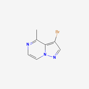 molecular formula C7H6BrN3 B13472340 3-Bromo-4-methylpyrazolo[1,5-a]pyrazine 
