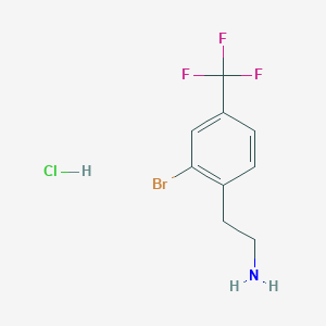 molecular formula C9H10BrClF3N B13472341 2-[2-Bromo-4-(trifluoromethyl)phenyl]ethan-1-amine hydrochloride 