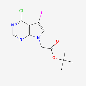 molecular formula C12H13ClIN3O2 B13472354 tert-butyl 2-{4-chloro-5-iodo-7H-pyrrolo[2,3-d]pyrimidin-7-yl}acetate 