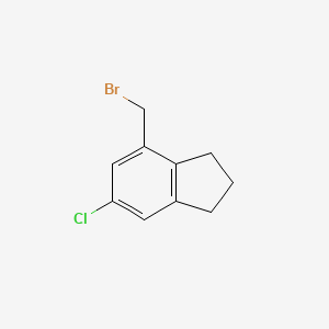 molecular formula C10H10BrCl B13472390 4-(bromomethyl)-6-chloro-2,3-dihydro-1H-indene 