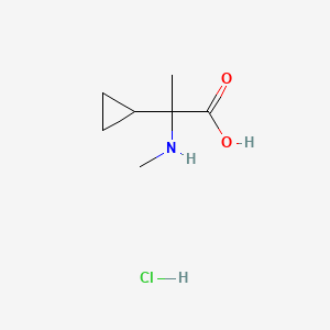 molecular formula C7H14ClNO2 B13472424 2-Cyclopropyl-2-(methylamino)propanoic acid hydrochloride 