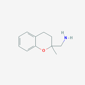 molecular formula C11H15NO B13472429 1-(2-methyl-3,4-dihydro-2H-1-benzopyran-2-yl)methanamine CAS No. 2901109-53-1