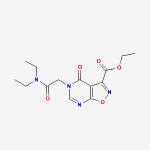 molecular formula C14H18N4O5 B13472435 Ethyl 5-[(diethylcarbamoyl)methyl]-4-oxo-4h,5h-[1,2]oxazolo[5,4-d]pyrimidine-3-carboxylate 