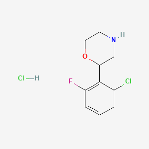 molecular formula C10H12Cl2FNO B13472506 2-(2-Chloro-6-fluorophenyl)morpholinehydrochloride 