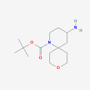 molecular formula C14H26N2O3 B13472513 Tert-butyl 4-amino-9-oxa-1-azaspiro[5.5]undecane-1-carboxylate CAS No. 1824341-74-3