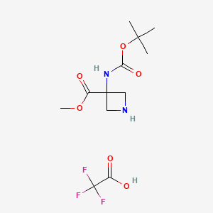 molecular formula C12H19F3N2O6 B13472535 Methyl 3-{[(tert-butoxy)carbonyl]amino}azetidine-3-carboxylate, trifluoroacetic acid 