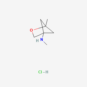 molecular formula C7H14ClNO B13472539 N,1-dimethyl-2-oxabicyclo[2.1.1]hexan-4-amine hydrochloride 