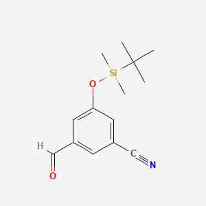 molecular formula C14H19NO2Si B13472564 3-[(Tert-butyldimethylsilyl)oxy]-5-formylbenzonitrile 